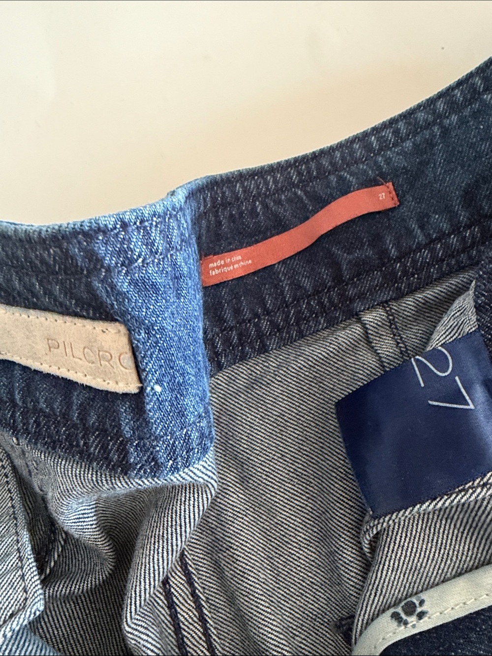 Pilcro Anthropologie Palazzo Wide-leg Flare High-Waisted Dark Blue Jeans size 27 - Picture 5 of 10